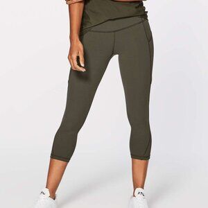 Lululemon Run On Crop (21") Dark Olive Size 4